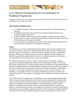 4.3.5 Ethical Considerations for the Reduction of Multifetal Pregnancies