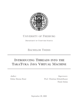 Introducing Threads Into the Takatuka Java Virtual Machine