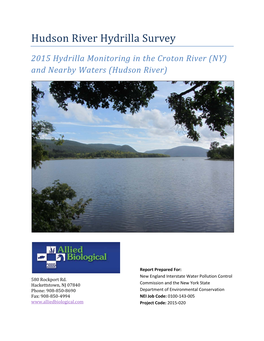 Hudson River Hydrilla Survey