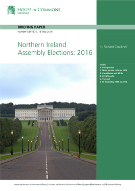Northern Ireland Assembly Elections: 2016