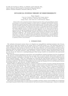 Dynamical Systems Theory of Irreversibility