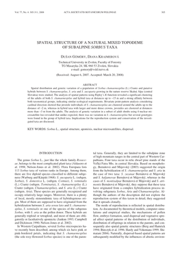 Spatial Structure of a Natural Mixed Topodeme of Subalpine Sorbus Taxa