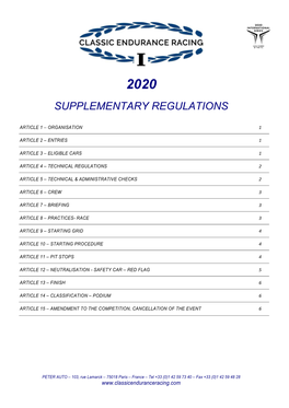 Supplementary Regulations