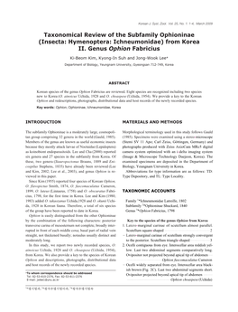 Taxonomical Review of the Subfamily Ophioninae (Insecta: Hymenoptera: Ichneumonidae) from Korea II