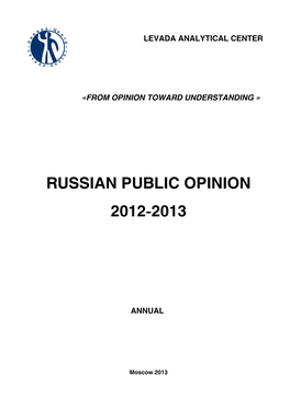 Russian Public Opinion 2012 2013