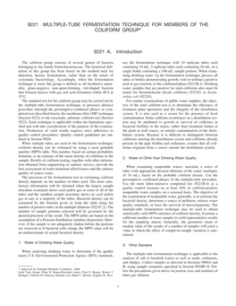 9221 Multiple-Tube Fermentation Technique for Members of the Coliform Group*