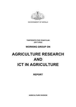 Agriculture Research and Ict in Agriculture