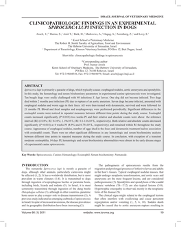 Clinicopathologic Findings in an Experimental Spirocerca Lupi Infection in Dogs