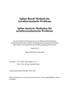 Spline-Based Methods for Aerothermoelastic Problems