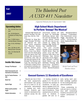 The Bluebird Post a USD 411 Newsletter