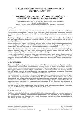 Impact Prediction of the Reactivation of an Unused Tailings Dam