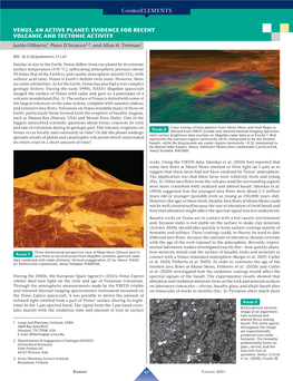 Cosmoelements VENUS, an ACTIVE PLANET: EVIDENCE FOR