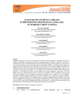 Analysis of Student's Ability in Identifying Figurative Language in Mariah Carey's Songs