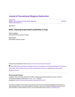 Clearing Improvised Landmines in Iraq