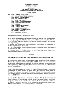 (A) the Details of the Cases of Illegal Mining