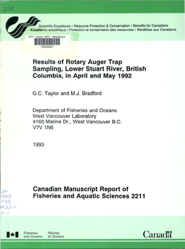 Canadian Manuscript Report of Fisheries and Aquatic Sciences No