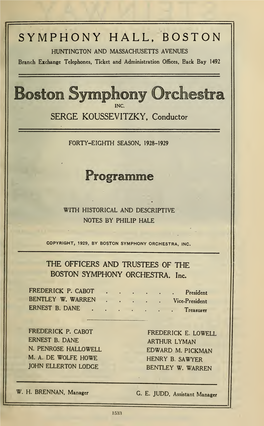 Boston Symphony Orchestra Concert Programs, Season 48,1928-1929