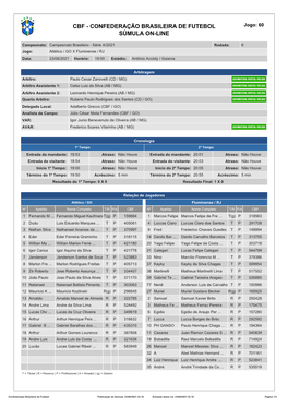 Confederação Brasileira De Futebol Súmula On-Line