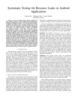 Systematic Testing for Resource Leaks in Android Applications