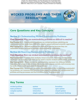 Chapter 2: Wicked Problems and Their Resolution