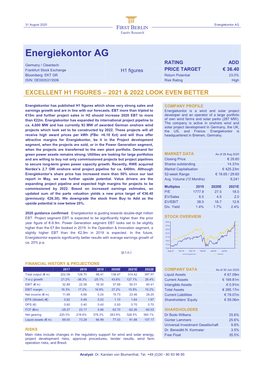 Energiekontor AG FIRST BERLIN Equity Research