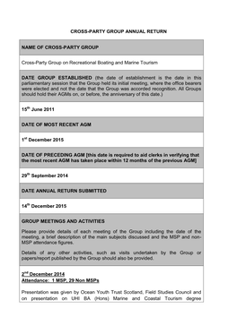 Cross-Party Group Annual Return