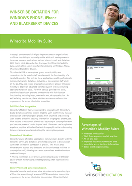 Winscribe Mobility Suite