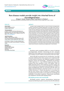 Rare Disease Models Provide Insight Into Inherited Forms of Motor Neuron