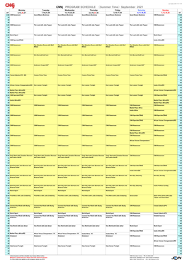 Cnnj PROGRAM SCHEDULE （Summer Time）September 2021