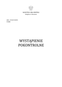 Wystąpienie Pokontrolne