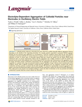 Electrolyte-Dependent Aggregation of Colloidal Particles Near Electrodes in Oscillatory Electric Fields Taylor J