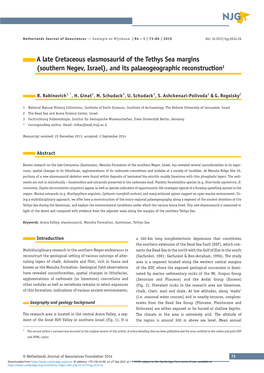 A Late Cretaceous Elasmosaurid of the Tethys Sea Margins (Southern Negev, Israel), and Its Palaeogeographic Reconstruction‡