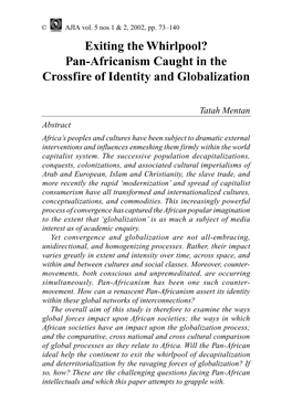 Exiting the Whirlpool? Pan-Africanism Caught in the Crossfire of Identity and Globalization