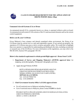 UAS/Drone Standard Requirement