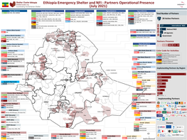Ethiopia Emergency Shelter and NFI Partnerse Presence Dashboard