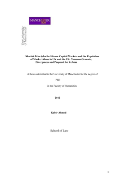 Shariah Principles for Islamic Capital Markets and the Regulation of Market Abuse in UK and the US: Common Grounds, Divergences and Proposal for Reform