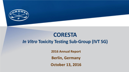 In Vitro Toxicity Testing Sub-Group (IVT SG)