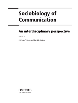 Sociobiology of Communication