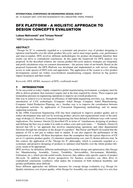 Dfx Platform - a Holistic Approach to Design Concepts Evaluation