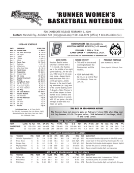 'Runner Women's Basketball Notebook