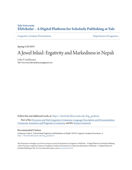 Ergativity and Markedness in Nepali Luke S