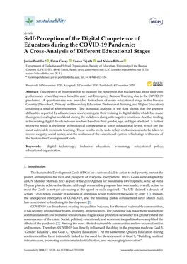 Self-Perception of the Digital Competence of Educators During the COVID-19 Pandemic: a Cross-Analysis of Diﬀerent Educational Stages