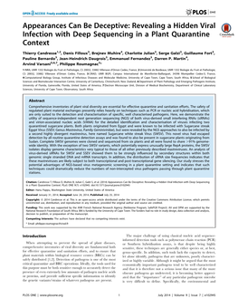 Revealing a Hidden Viral Infection with Deep Sequencing in a Plant Quarantine Context