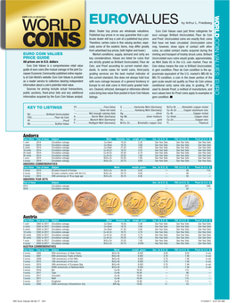 WC Euro Values 06-05-17 201 WC Euro Values 06-05-17 202 COIN VALUES: EURO 0Ers 04 Hpacdk Ednn a .0 G 00 52