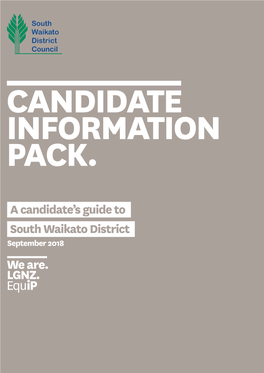 South Waikato District a Candidate's Guide To