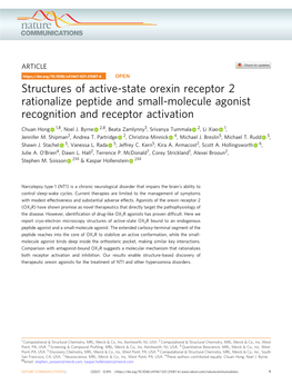 Structures of Active-State Orexin Receptor 2 Rationalize Peptide and Small-Molecule Agonist Recognition and Receptor Activation