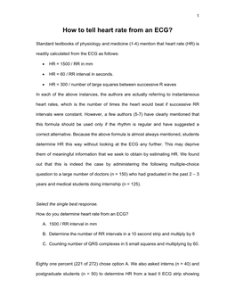 How to Tell Heart Rate from an ECG?