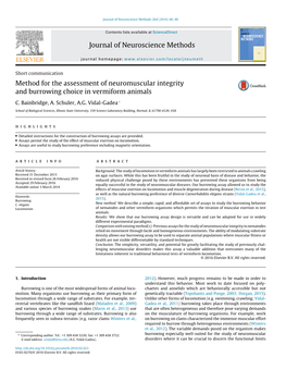Method for the Assessment of Neuromuscular Integrity And