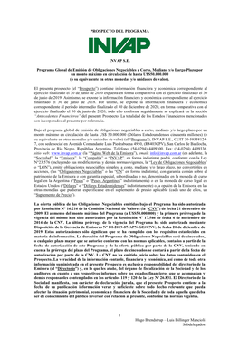 PROSPECTO DEL PROGRAMA INVAP S.E. Programa Global De