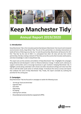 Keep Manchester Tidy Annual Report 2019/2020